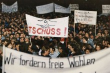 IN THE FALL OF 1989 LEIPZIG, AS WELL AS DRESDEN, MAGDEBURG, AND BERLIN, SAW PEACEFUL PROTESTS AGAINST THE SOCIALISM IN EAST GERMANY. DEMONSTRATORS CHANTED “WE ARE THE PEOPLE!”
