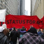 Manifestation "Un statut pour tous" (image libre de droit)