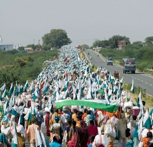 Janadesh 2007, en marche vers Delhi, Inde. (Photo: Ekta Parishad)