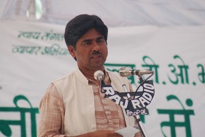 Rajagopal durant une manifestation d'agriculteurs, Bhopal, Inde, novembre 2005. (Photo: Ekta Parishad)