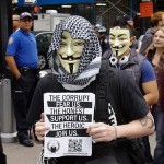 Anonymous, dont le symbole est le masque de Guy Fawkes, a Occupy Wall Street, 2011. (Photo: CC)