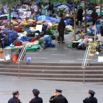 Campemant Occupy Wall Street Protest au parc Zuccotti, 6 octobre 2011 à New York. (Photo: Bebeto Matthews)