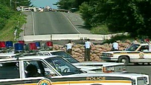 La barricade autochtone à Oka en 1990. (Photo: inconnu)