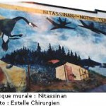 Fresque pour la défense du Nitassinan contre les vols à basse altitude.