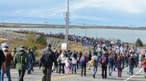 Marche contre le projet d'oléoduc Transcanada. (Photo: Mario Pelletier)